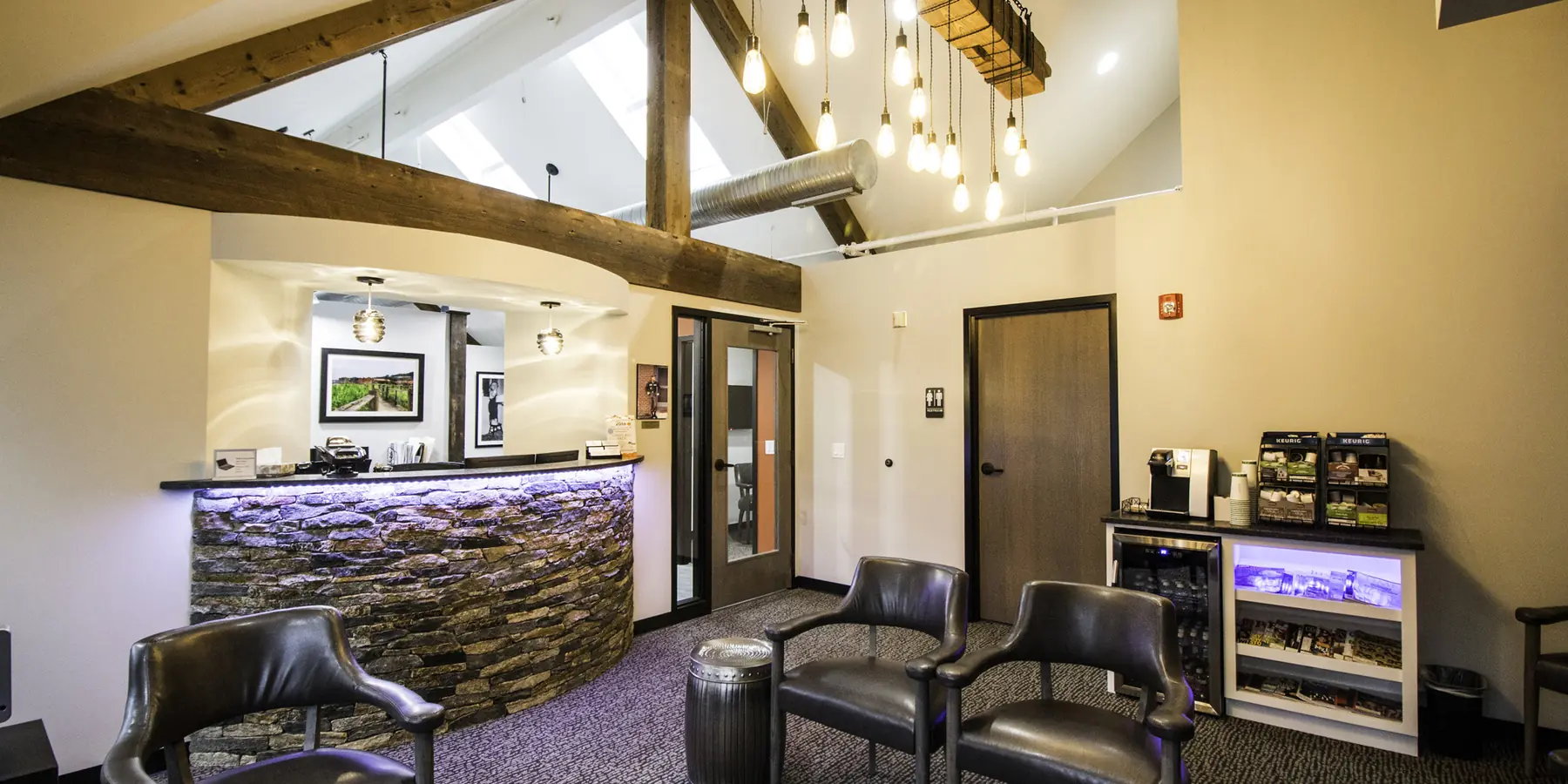 The reception desk at Westport Dental Associates.
