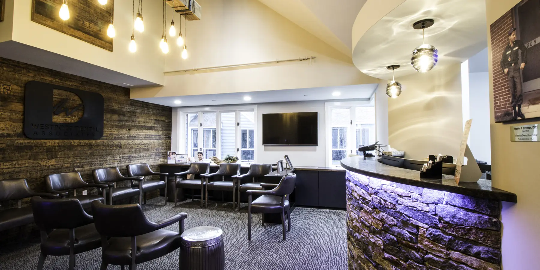 The waiting room at Westport Dental Associates.