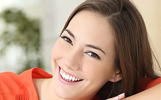 A patient after cosmetic dental treatment.